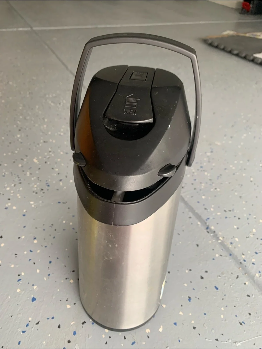 Stainless Steel Travel Thermos with Black Flip Lid